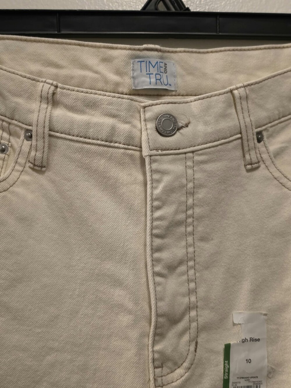 Time and Tru Cream Straight-Leg Jeans - Picture 9 of 16